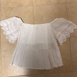 EXPRESS off the shoulder white top